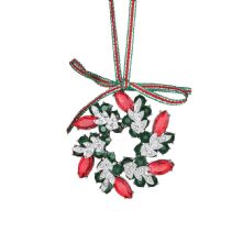 Newbridge Silverware Christmas Wreath Decoration with Coloured Stones